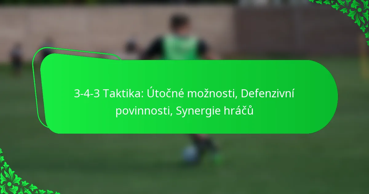 3-4-3 Taktika: Útočné možnosti, Defenzivní povinnosti, Synergie hráčů